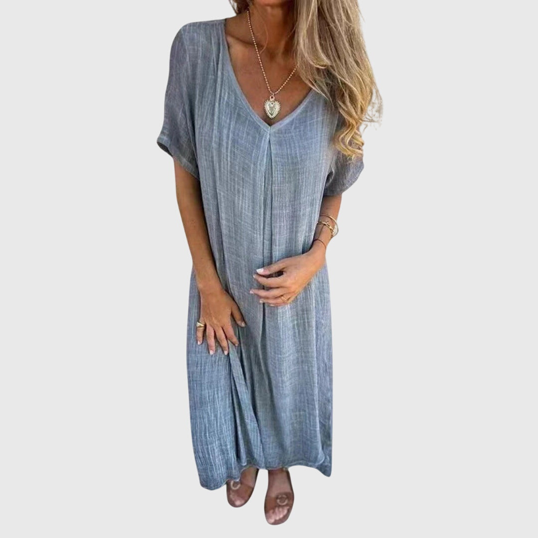 Fiona – Elegant Lightweight V-Neck Dress