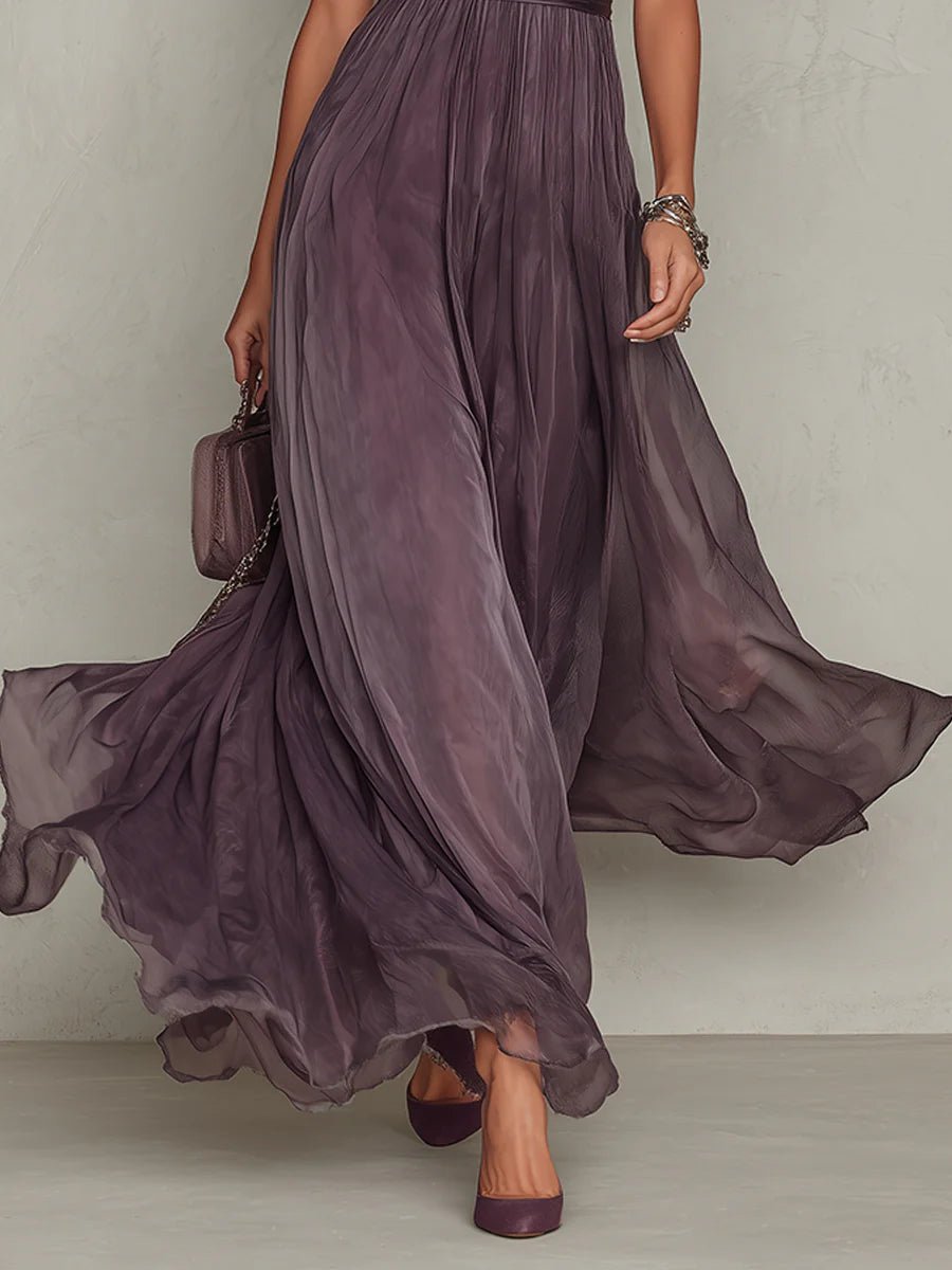 Scarlett | Maxi Dress Short Sleeve Keyhole Neckline Puff Sleeve