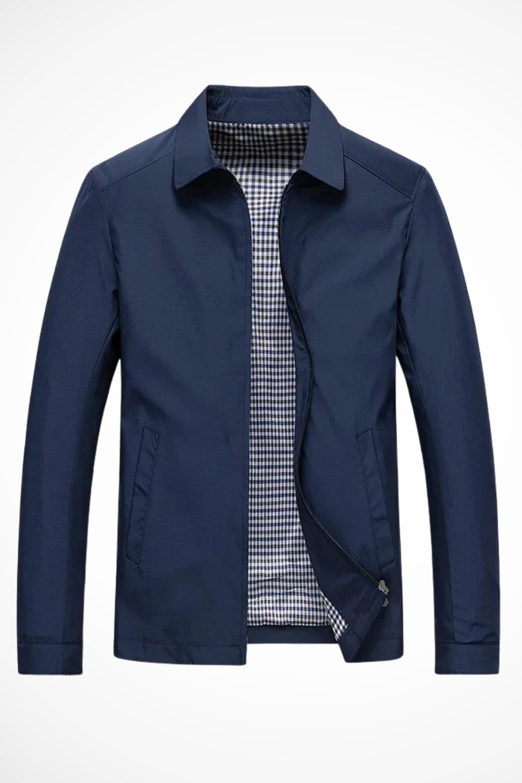 Lucas | Men's Harrington Jacket Zip Front Check Lining