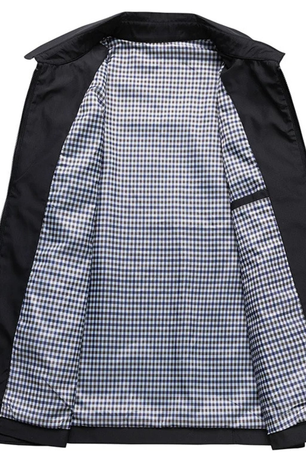 Lucas | Men's Harrington Jacket Zip Front Check Lining