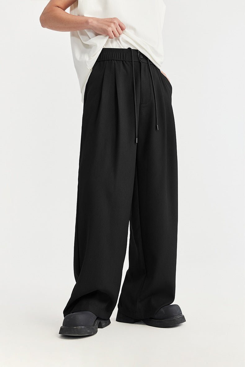 Sebastian | Men's Linen Wide Leg Drawstring Pants Pleated Relaxed Fit