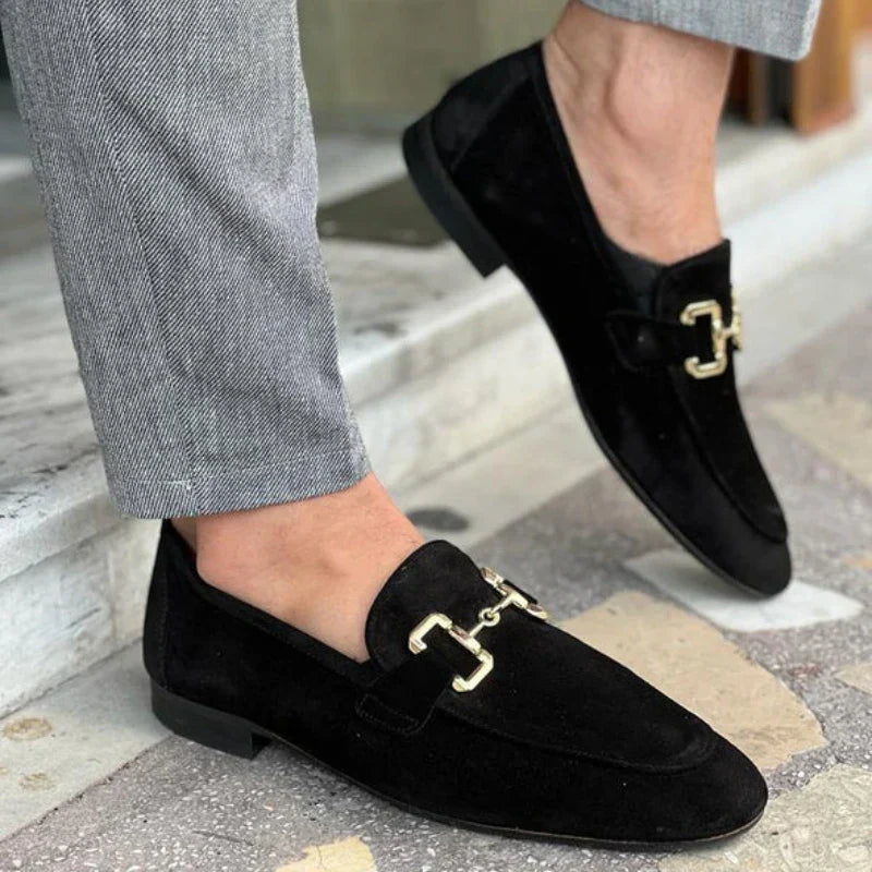 Kevin | Men's Slip On Metal Detail Loafers