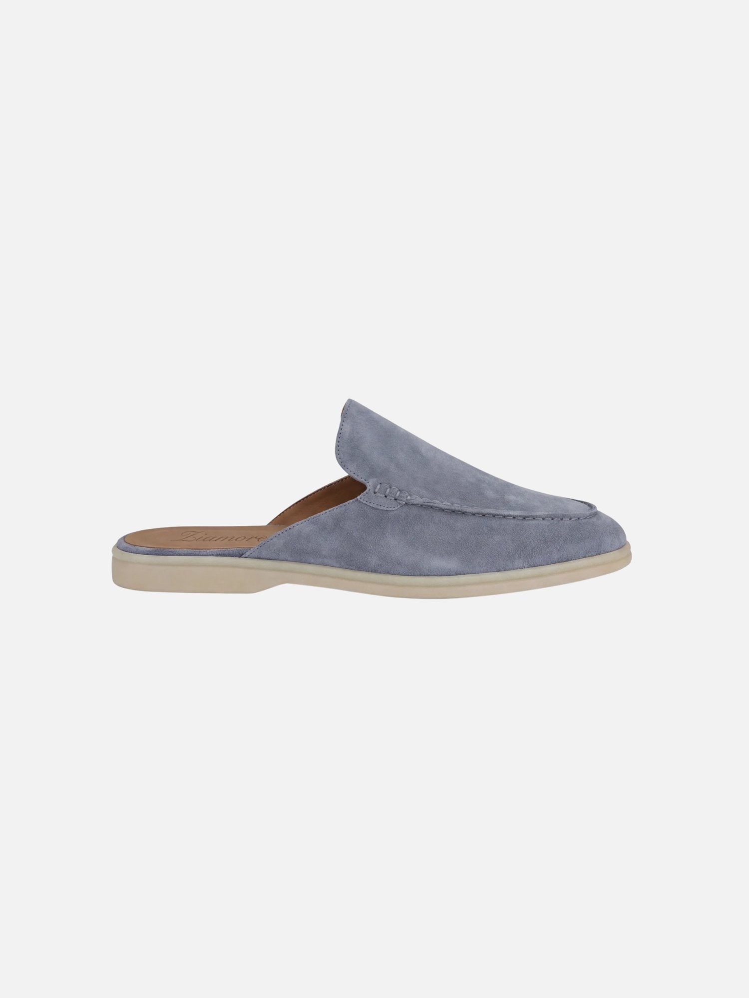 Men's Slip-On Mules Open Heel Stitched Detail Casual - Baby Blue