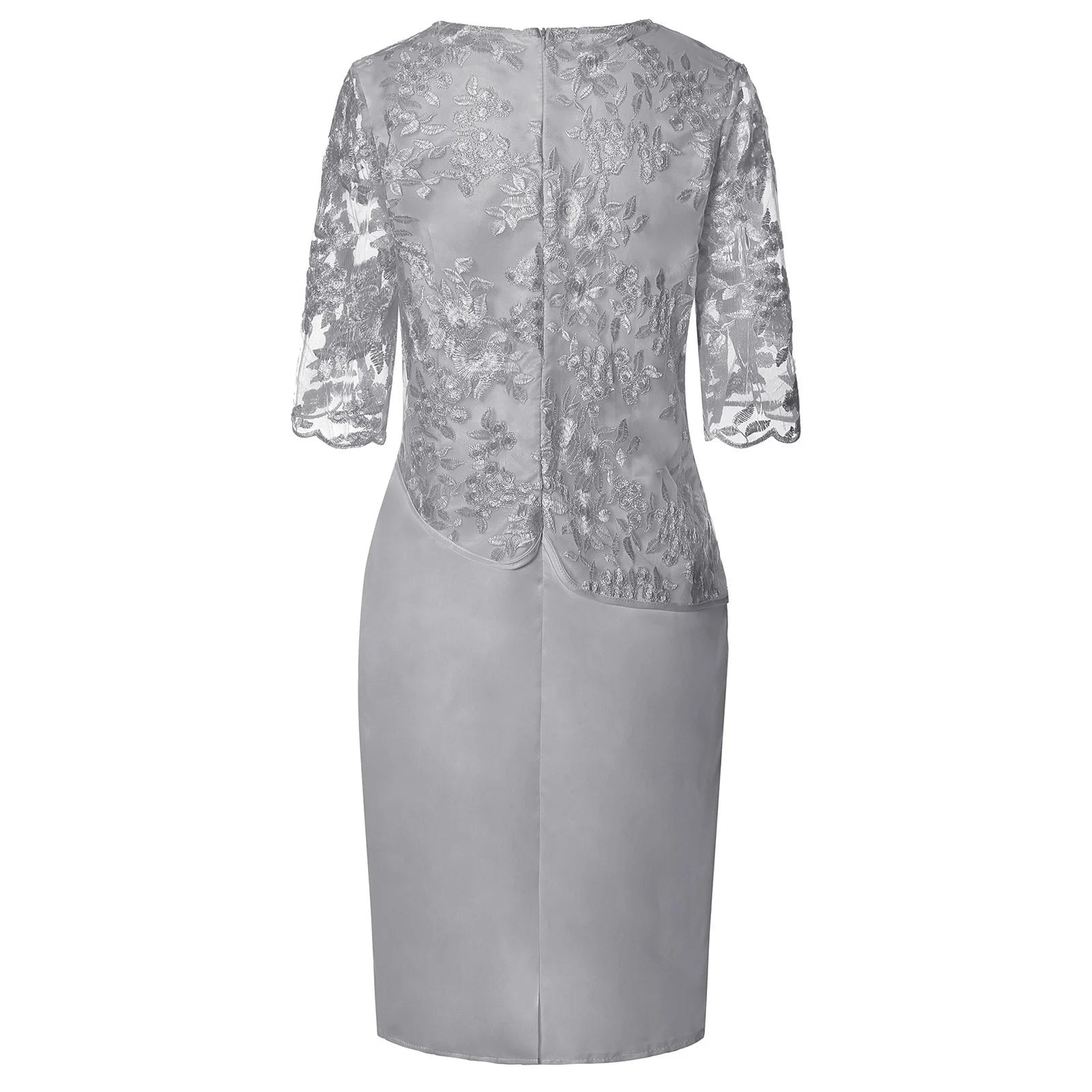 Isabella | Plus Size Lace Midi Dress Floral Embroidered Formal