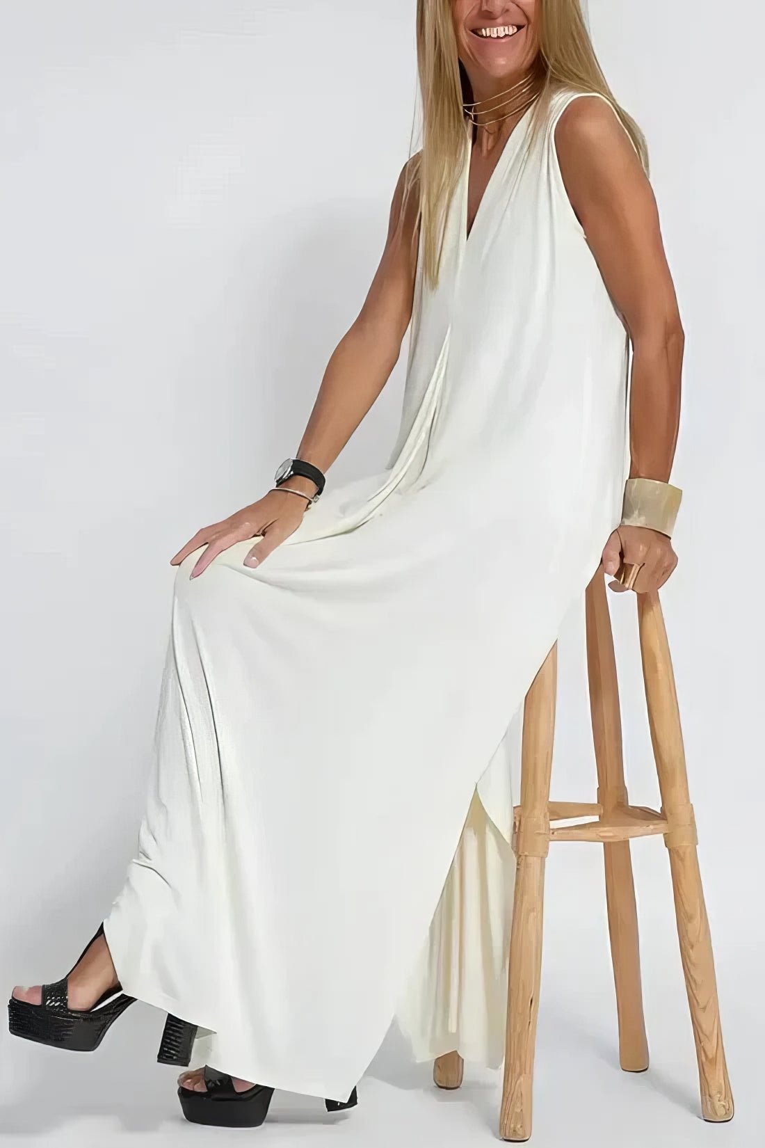 Charlotte | Plus Size Sleeveless Maxi Dress V-Neck Casual Elegant