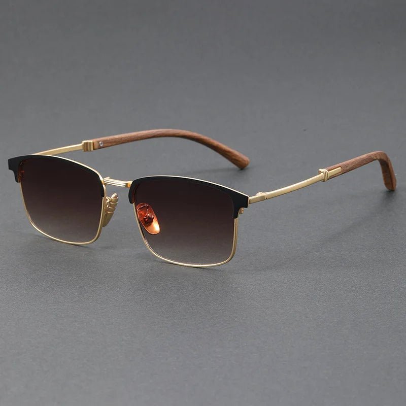 Sunglasses Half-Frame Polarized UV400 Browline Classic - Brown