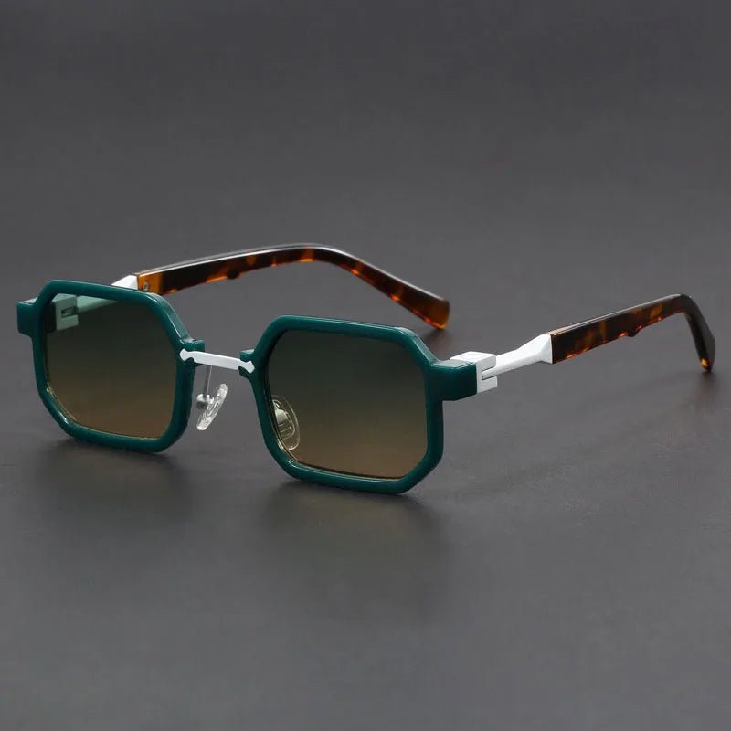 Sunglasses Octagon Matte Finish Acetate UV Protection - Green