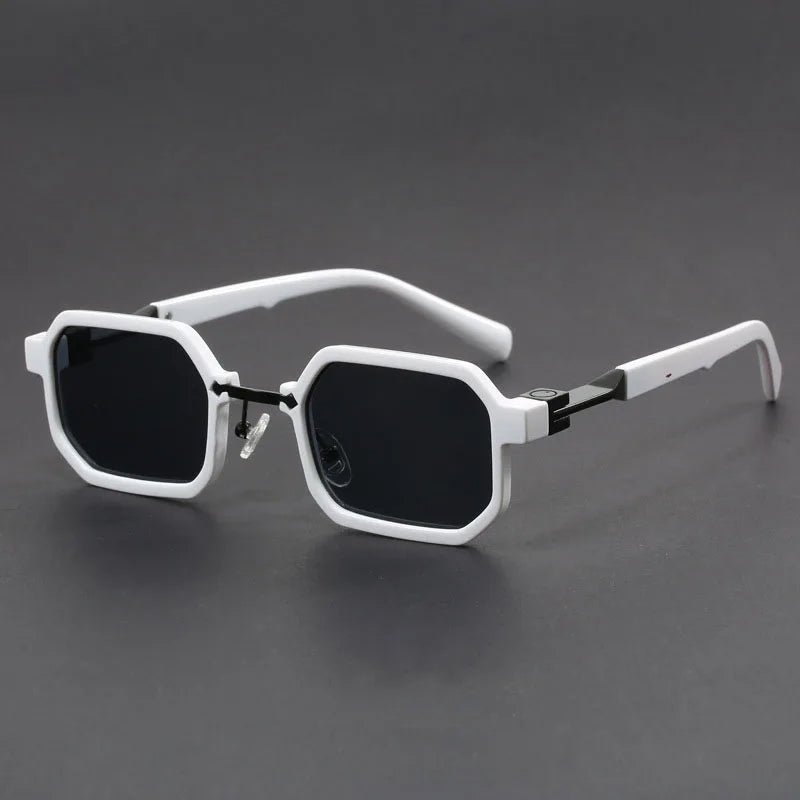 Sunglasses Octagon Matte Finish Acetate UV Protection - White