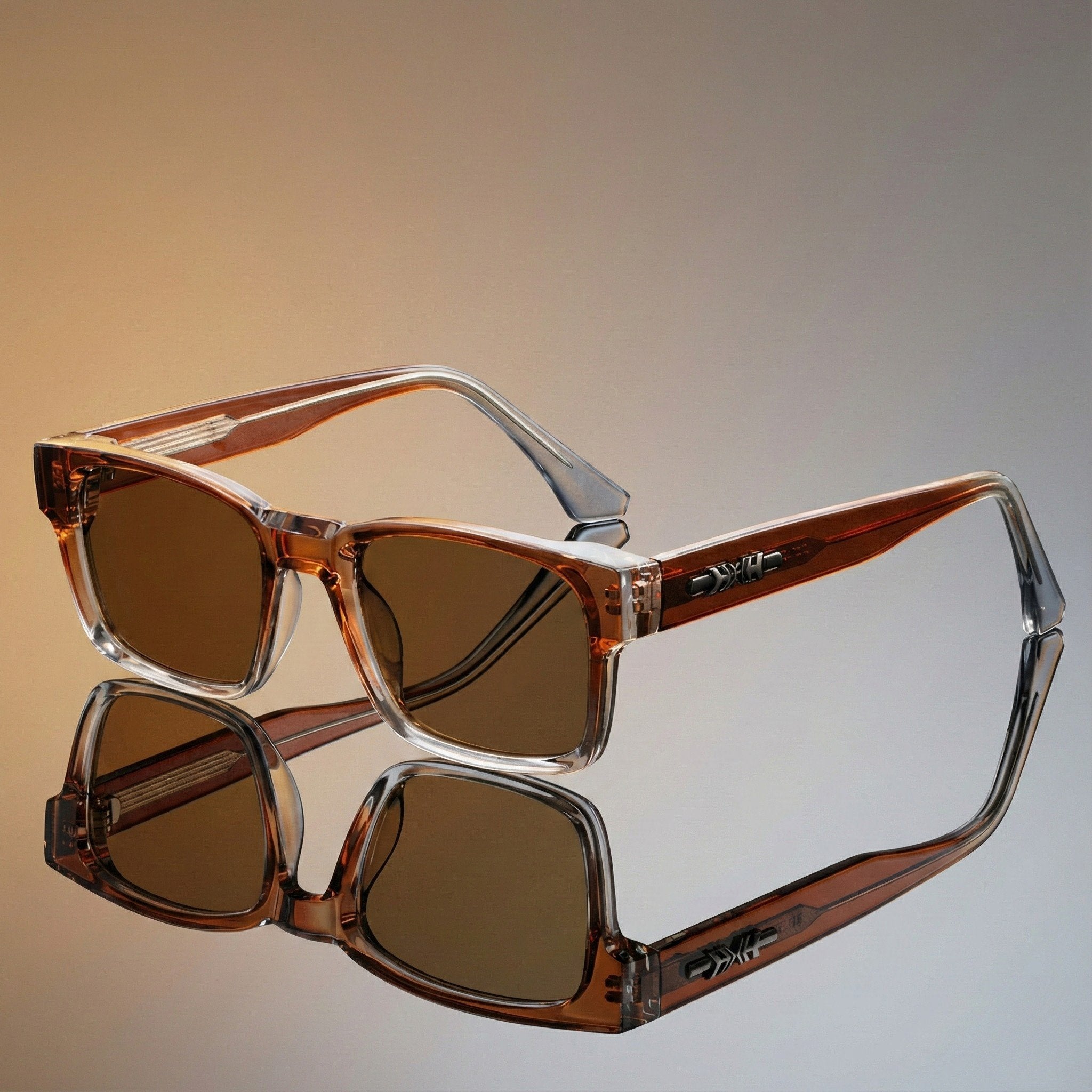 Sunglasses Square Tortoiseshell Acetate UV400 Protection - Tea