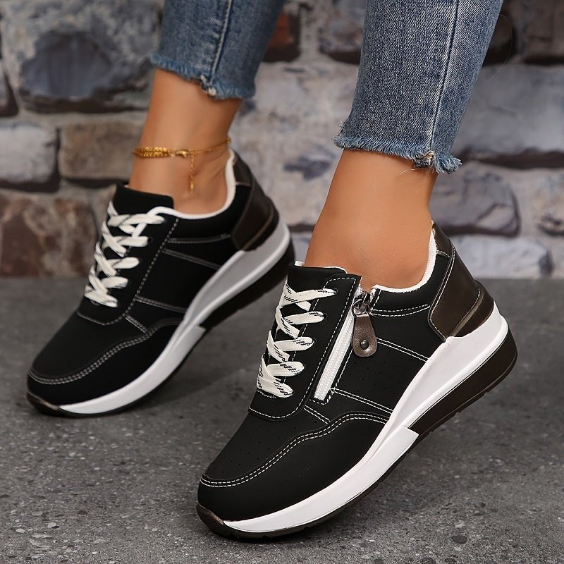 Women's Orthopedic Sneakers Low Cut Lace-Up Comfort Walking