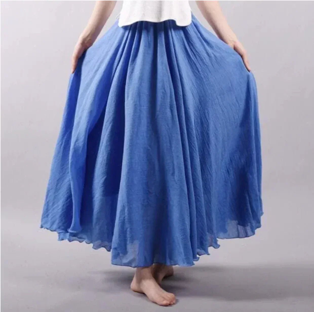 Charlotte | Boho Maxi Skirt High Waist Cotton Flowing A-Line