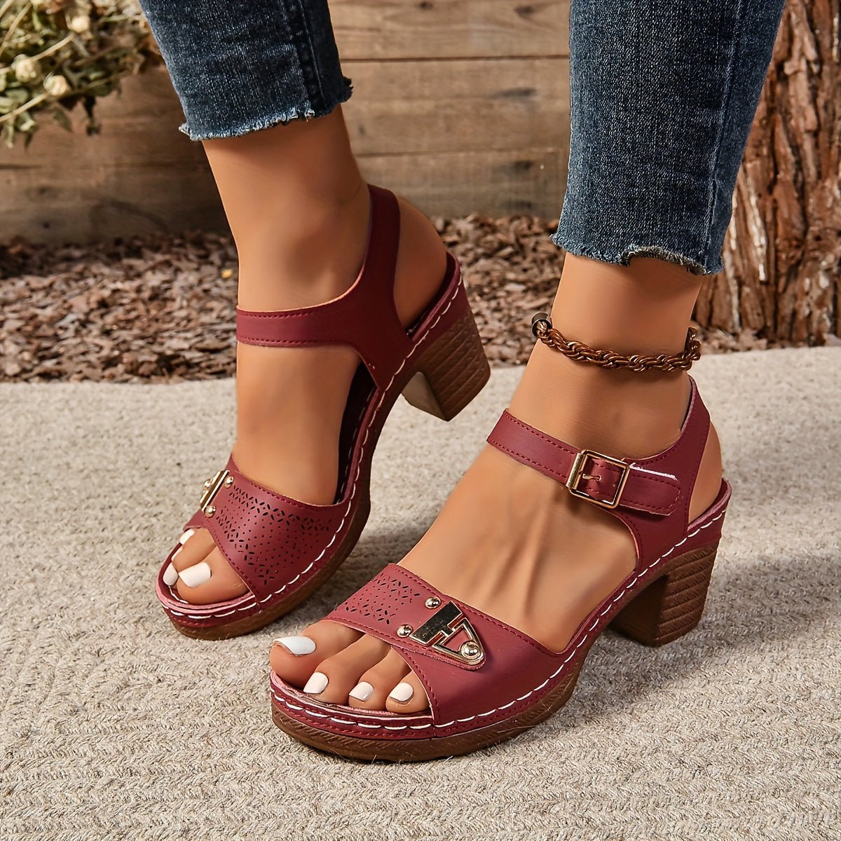 Evelyn | Cross-Strap Sandals Block Heel Platform Cushioned