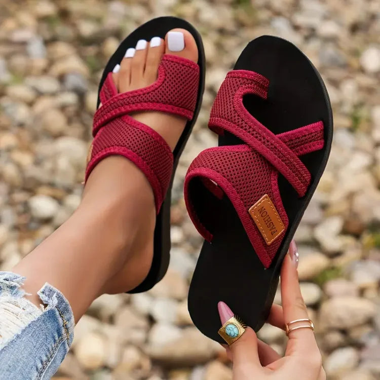 Dakota | Womens Slip On Flat Strap Sandals