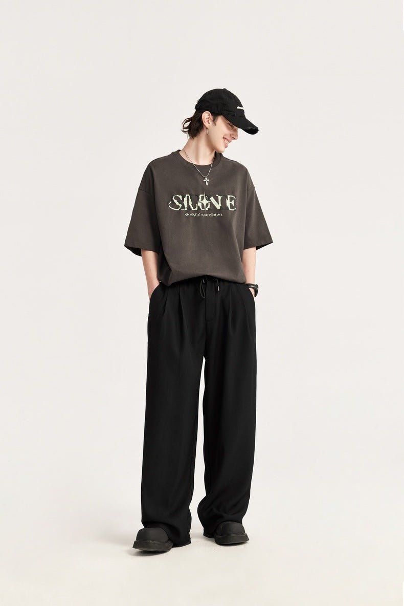 Sebastian | Men's Linen Wide Leg Drawstring Pants Pleated Relaxed Fit