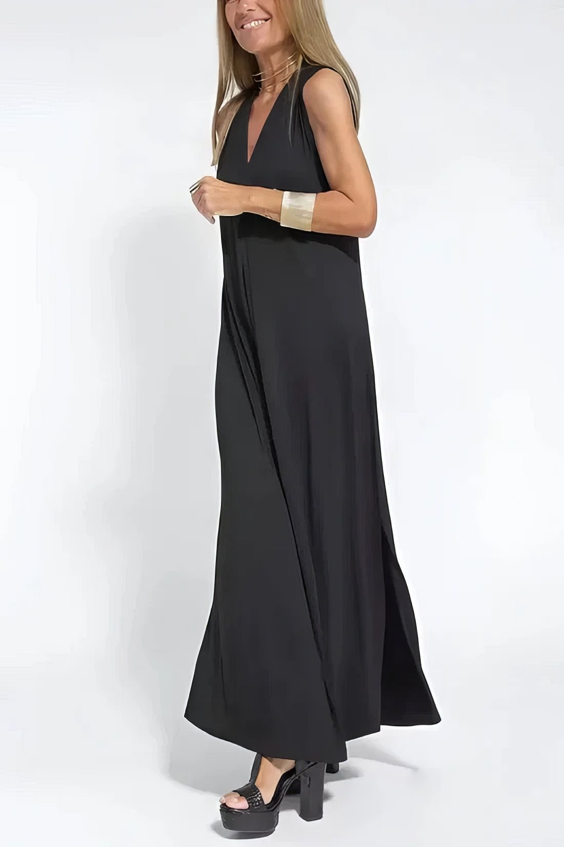 Charlotte | Plus Size Sleeveless Maxi Dress V-Neck Casual Elegant