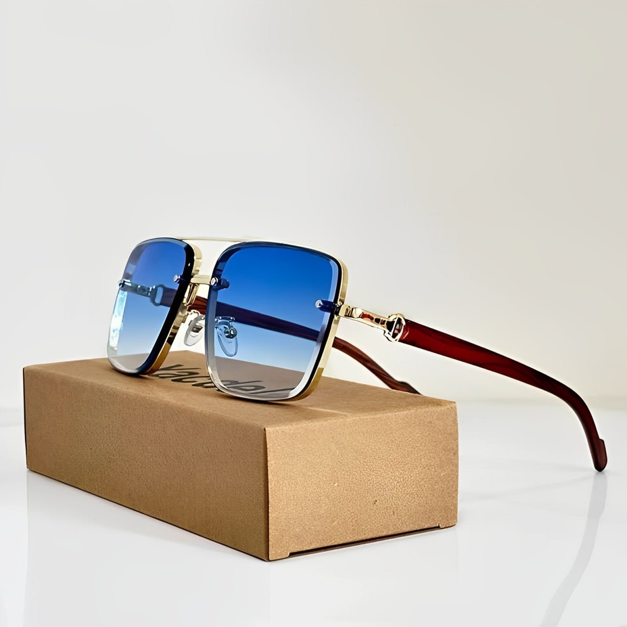 Sunglasses Aviator Style Gradient Lens UV400 Protection - Blue (Most Popular)