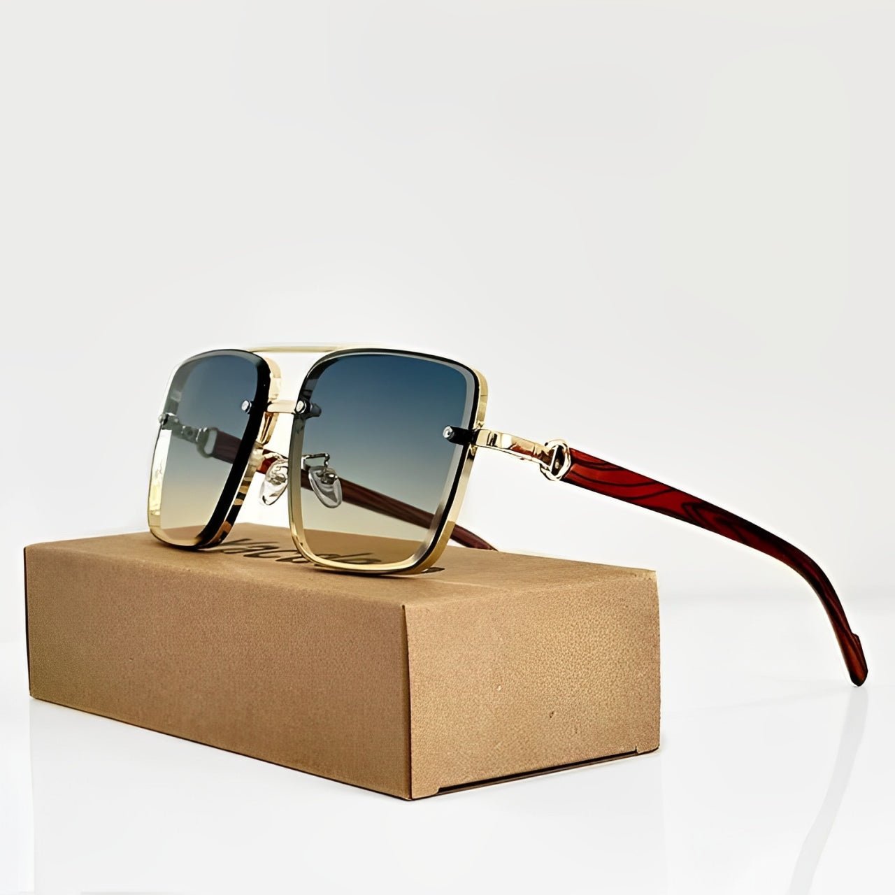 Sunglasses Aviator UV400 Protection Gradient Lens - Green