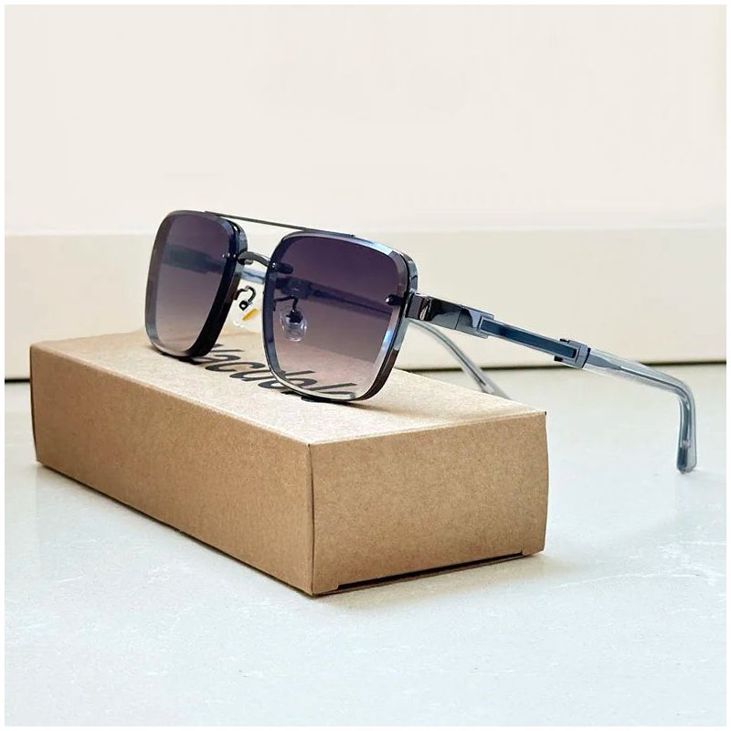 Sunglasses Retro Aviator Gold Titanium Frame Gradient