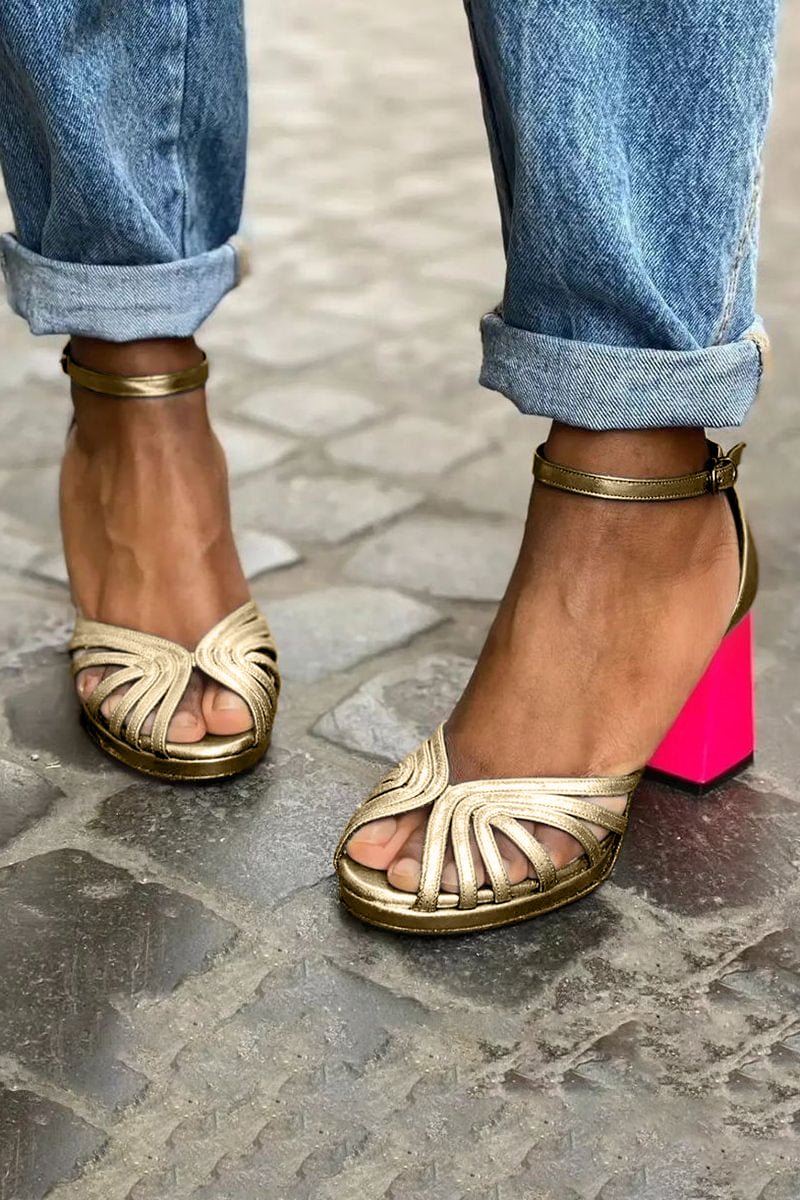Women's Block Heel Sandals Open Toe Ankle Strap Multi-Strap