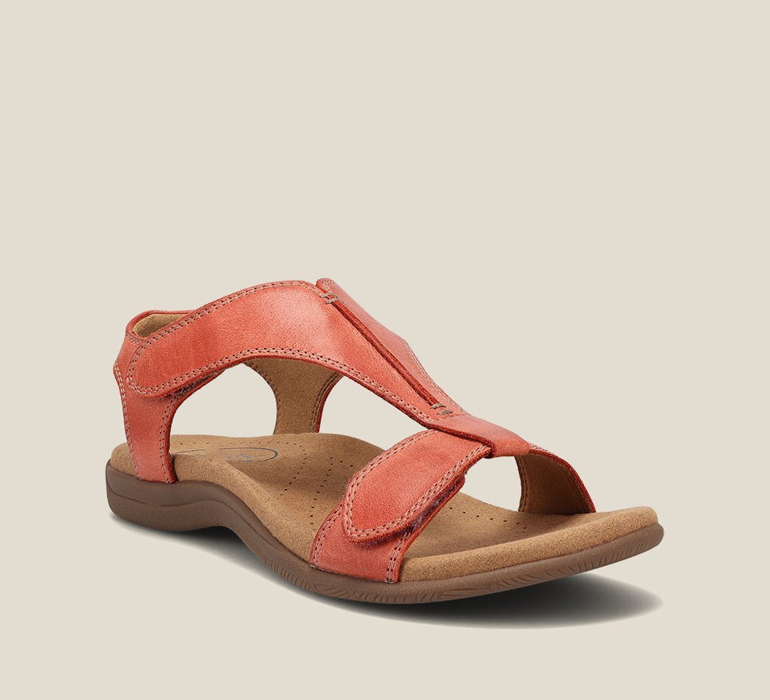 Women's Open Toe Sandals Adjustable Straps Comfort Footbed - Orange