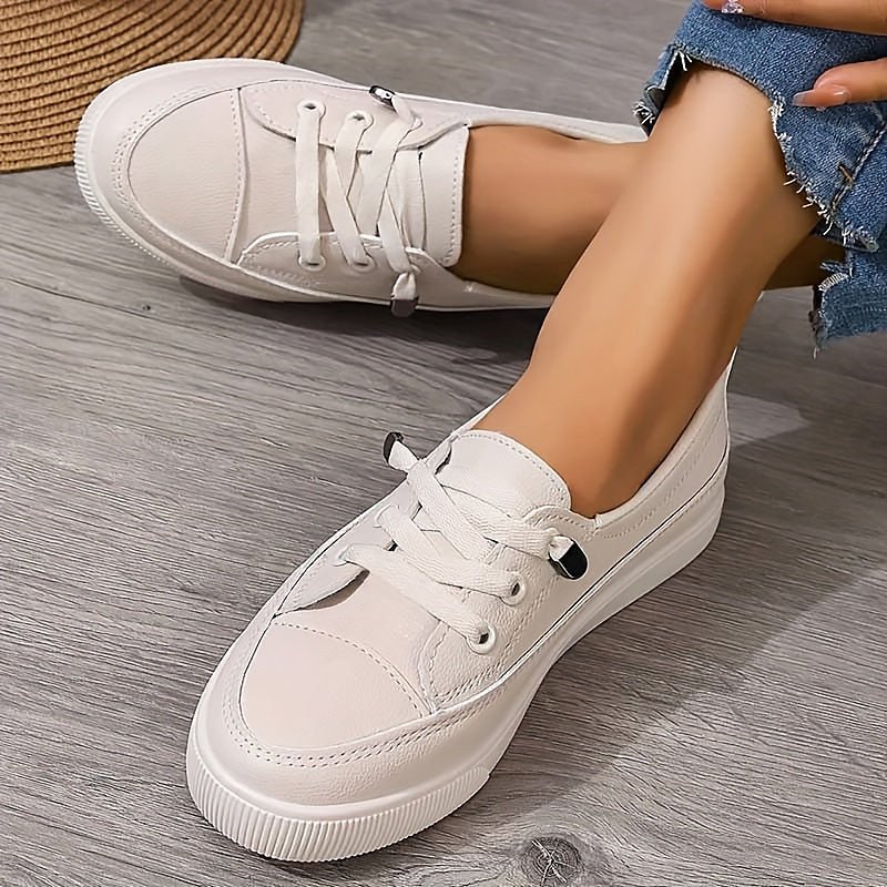 Women's Orthopedic Sneakers Lace-Up Comfort Support - Beige
