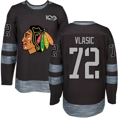 Men's Alex Vlasic Chicago Blackhawks 1917-2017 100th Anniversary Jersey - Black Authentic