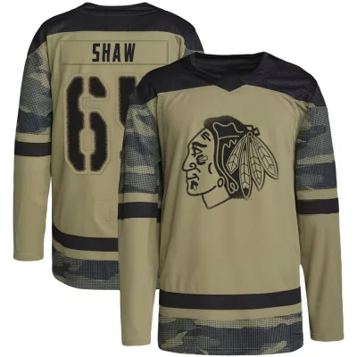 Men's Andrew Shaw Chicago Blackhawks Camo Military Appreciation Practice Jersey - Black Authentic