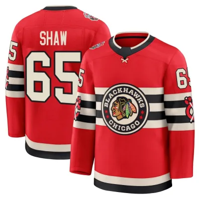 Men's Andrew Shaw Chicago Blackhawks Red 2025 Winter Classic Jersey - Black Premium