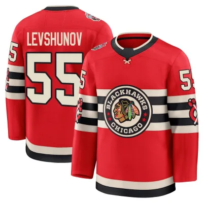 Men's Artyom Levshunov Chicago Blackhawks Red 2025 Winter Classic Jersey - Black Premium