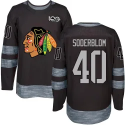 Men's Arvid Soderblom Chicago Blackhawks 1917-2017 100th Anniversary Jersey - Black Authentic