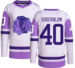 Men's Arvid Soderblom Chicago Blackhawks Hockey Fights Cancer Jersey - Black Authentic