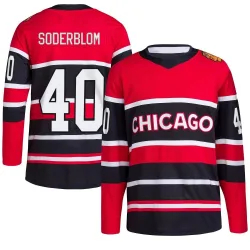 Men's Arvid Soderblom Chicago Blackhawks Red Reverse Retro 2.0 Jersey - Black Authentic