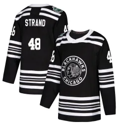 Men's Austin Strand Chicago Blackhawks 2019 Winter Classic Jersey - Black Authentic