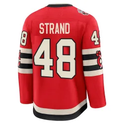 Men's Austin Strand Chicago Blackhawks Red 2025 Winter Classic Jersey - Black Premium