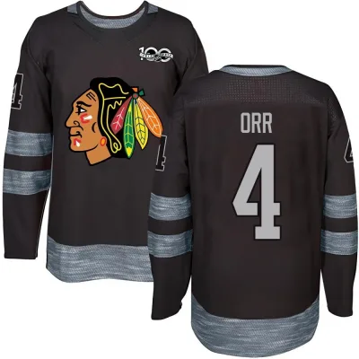 Men's Bobby Orr Chicago Blackhawks 1917-2017 100th Anniversary Jersey - Black Authentic