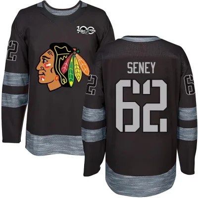 Men's Brett Seney Chicago Blackhawks 1917-2017 100th Anniversary Jersey - Black Authentic