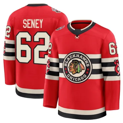 Men's Brett Seney Chicago Blackhawks Red 2025 Winter Classic Jersey - Black Premium