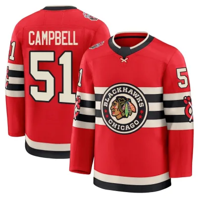 Men's Brian Campbell Chicago Blackhawks Red 2025 Winter Classic Jersey - Black Premium