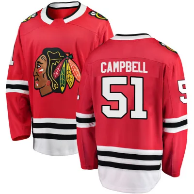 Men's Brian Campbell Chicago Blackhawks Red Home Jersey - Black Breakaway