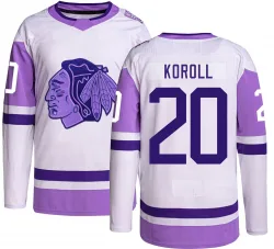 Men's Cliff Koroll Chicago Blackhawks Hockey Fights Cancer Jersey - Black Authentic