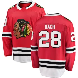 Men's Colton Dach Chicago Blackhawks Red Home Jersey - Black Breakaway