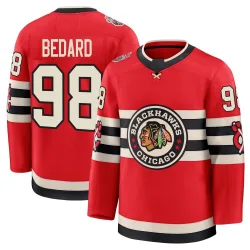 Men's Connor Bedard Chicago Blackhawks Red 2025 Winter Classic Jersey - Black Premium