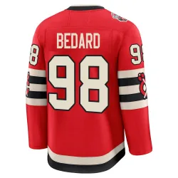 Men's Connor Bedard Chicago Blackhawks Red 2025 Winter Classic Jersey - Black Premium