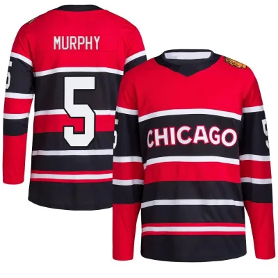 Men's Connor Murphy Chicago Blackhawks Red Reverse Retro 2.0 Jersey - Black Authentic