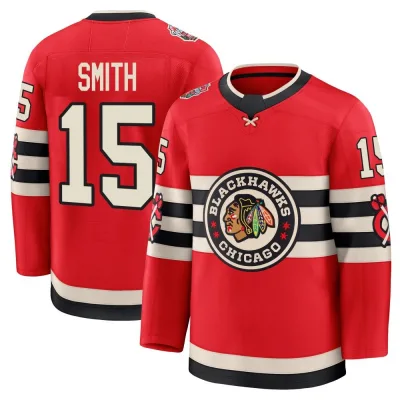 Men's Craig Smith Chicago Blackhawks Red 2025 Winter Classic Jersey - Black Premium