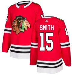 Men's Craig Smith Chicago Blackhawks Red Home Jersey - Black Authentic