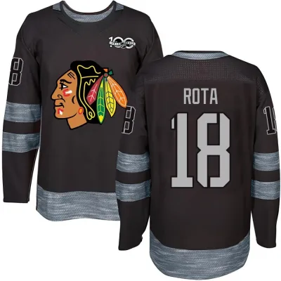 Men's Darcy Rota Chicago Blackhawks 1917-2017 100th Anniversary Jersey - Black Authentic