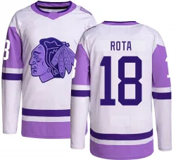 Men's Darcy Rota Chicago Blackhawks Hockey Fights Cancer Jersey - Black Authentic