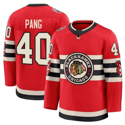 Men's Darren Pang Chicago Blackhawks Red 2025 Winter Classic Jersey - Black Premium