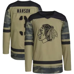 Men's Dave Manson Chicago Blackhawks Camo Military Appreciation Practice Jersey - Black Authentic